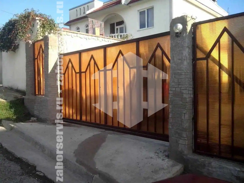 Сварной забор с поликарбонатом 75 метров