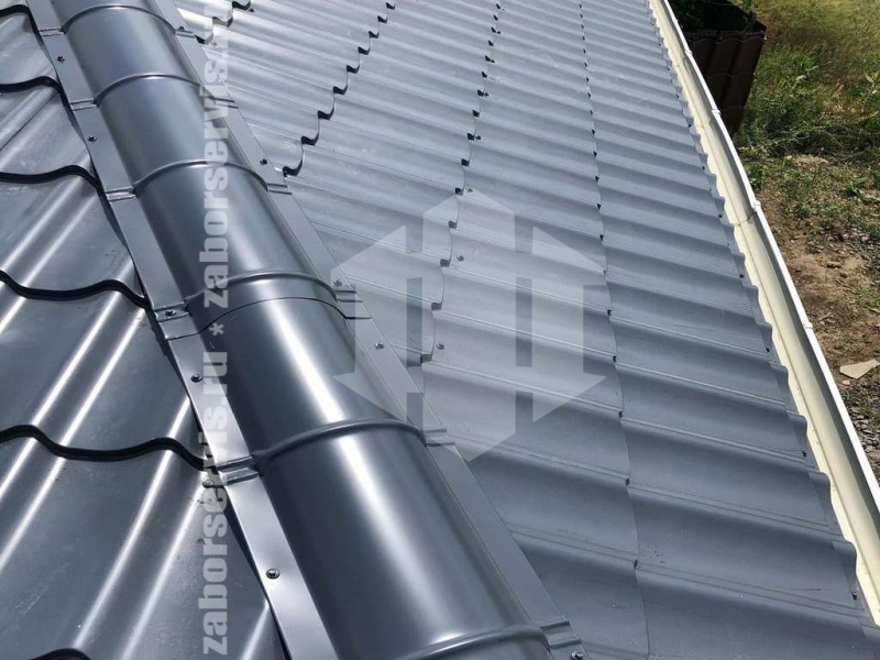 Навес из металлочерепицы пример 1