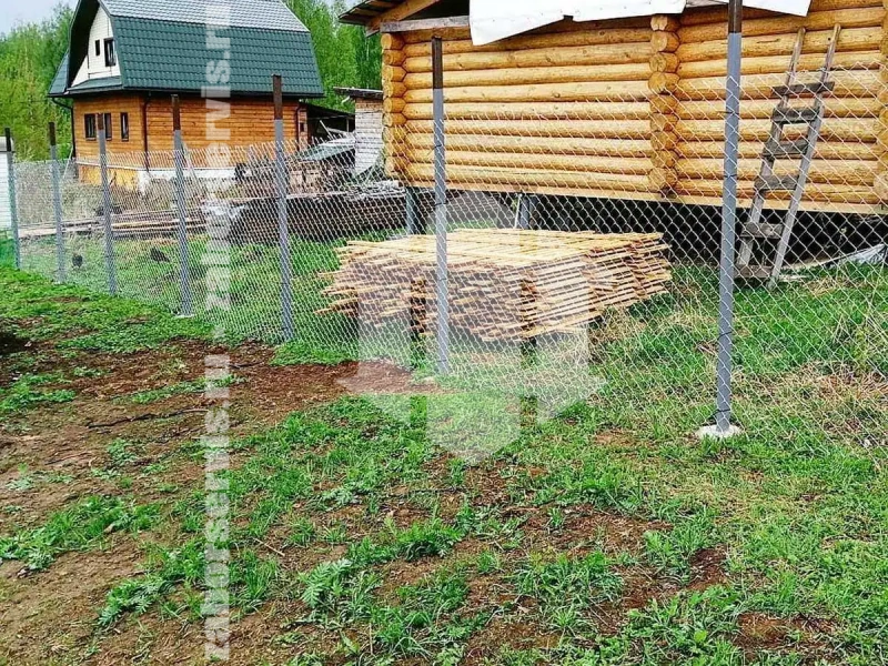 Забор из сетки рабицы в натяг 6 соток
