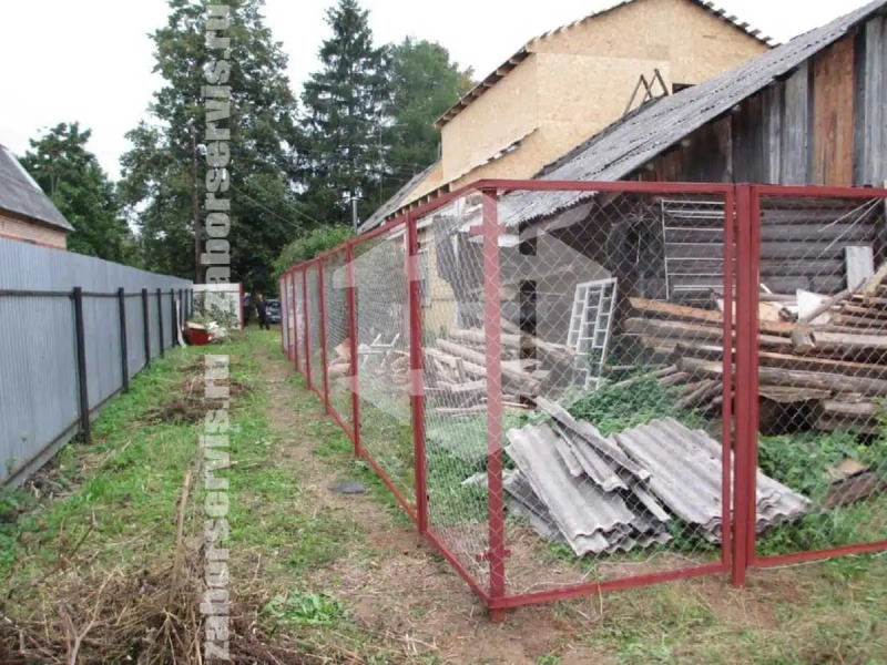 Забор из сетки рабицы в натяг секционный 20 метров