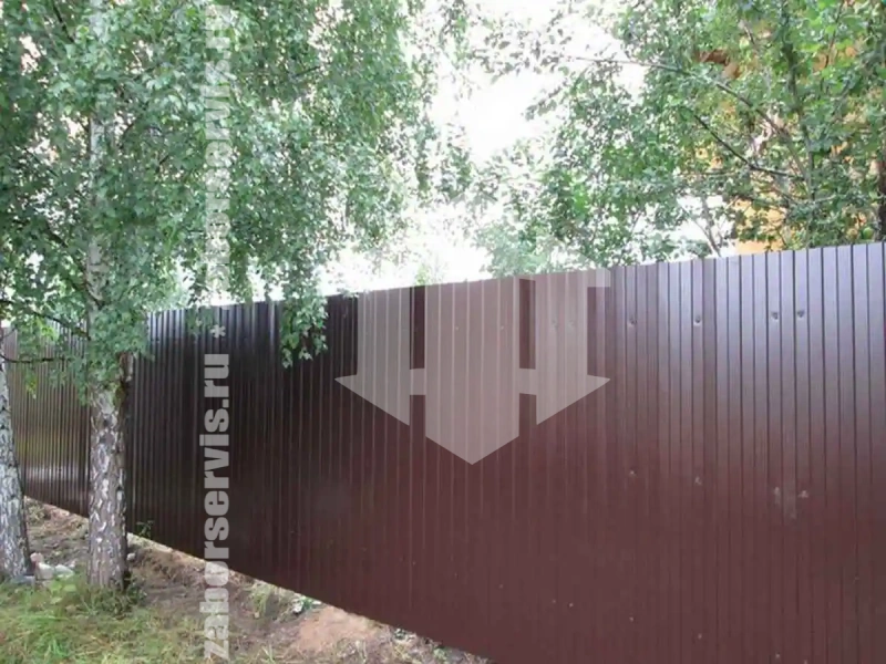 Забор из профнастила 91 метр