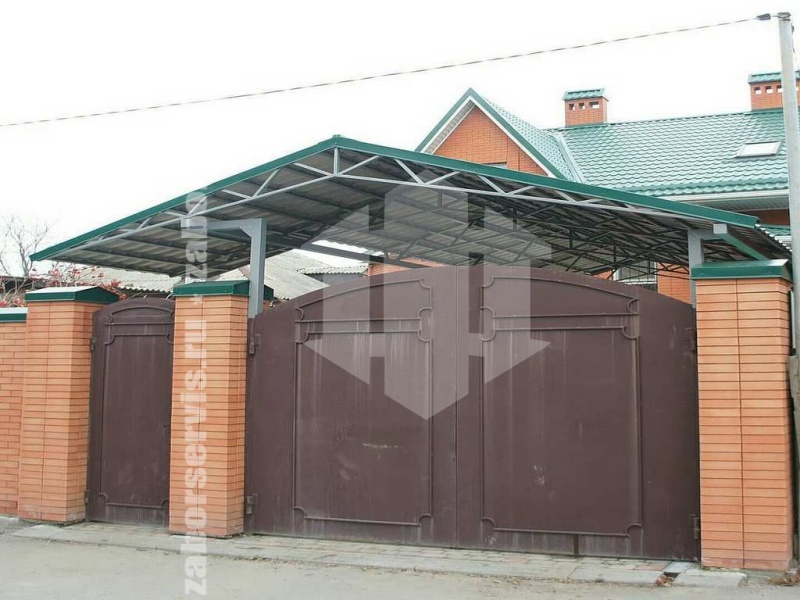 Навес из металлочерепицы пример 4